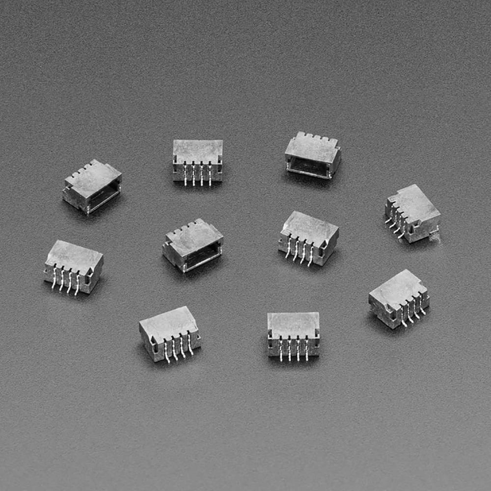 Adafruit 4208 JST-SH 4-pin Right Angle Connector - Stemma QT / Qwiic Compatible (10PCS)