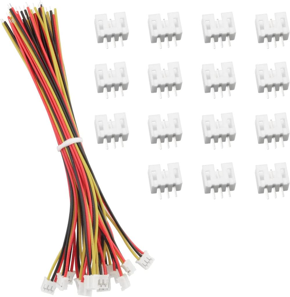 ITROLLE JST-PH 3-Pin 2.0mm Male Connector Cables and Single Female Connectors (50 Pairs)