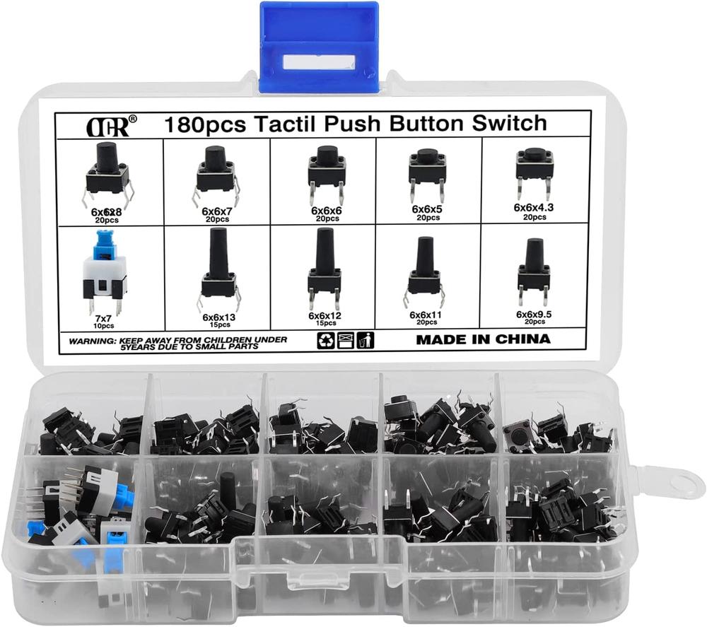 OCR Tactile Push Button Switch Kit (180PCS)