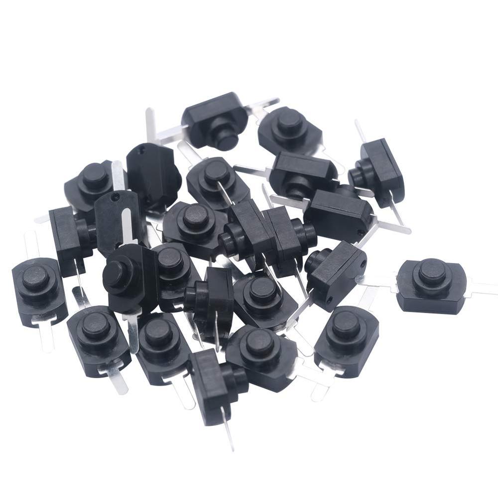 mxuteuk BK-1208 Black Latching Mini ON/Off Switch Self-Lock Micro Push Button Switch (50PCS)