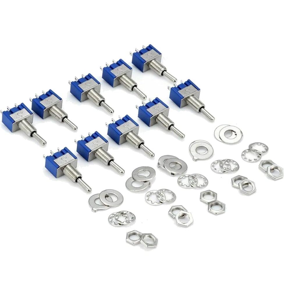 HiLetgo ON/Off/ON 3 Terminals 3 Position SPDT Toggle Switch Single Joint MTS-103 (10PCS)