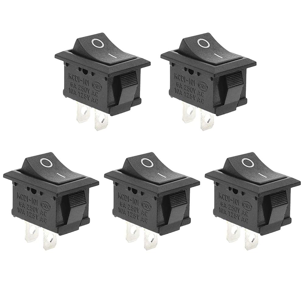 QTEATAK On/Off Boat Rocker Switch 2-Pin Position (5PCS)