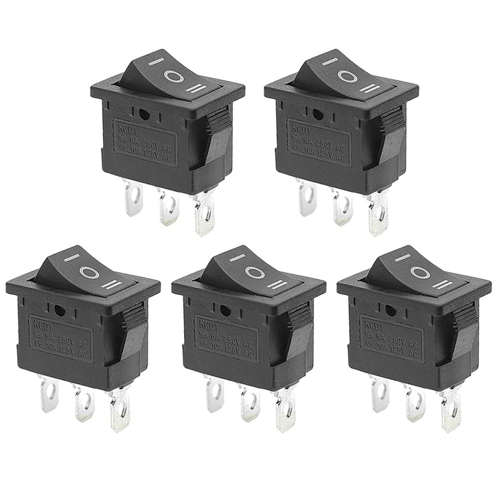 QTEATAK On/Off/On Boat Rocker Switch 3-Pin Position (5PCS)