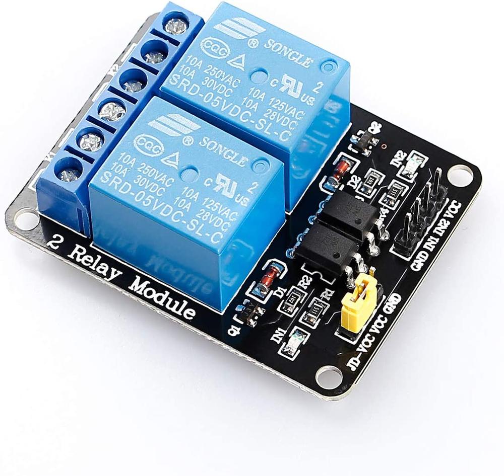 SunFounder 2 Channel DC 5V Relay Module with Optocoupler Low Level Trigger Expansion Board