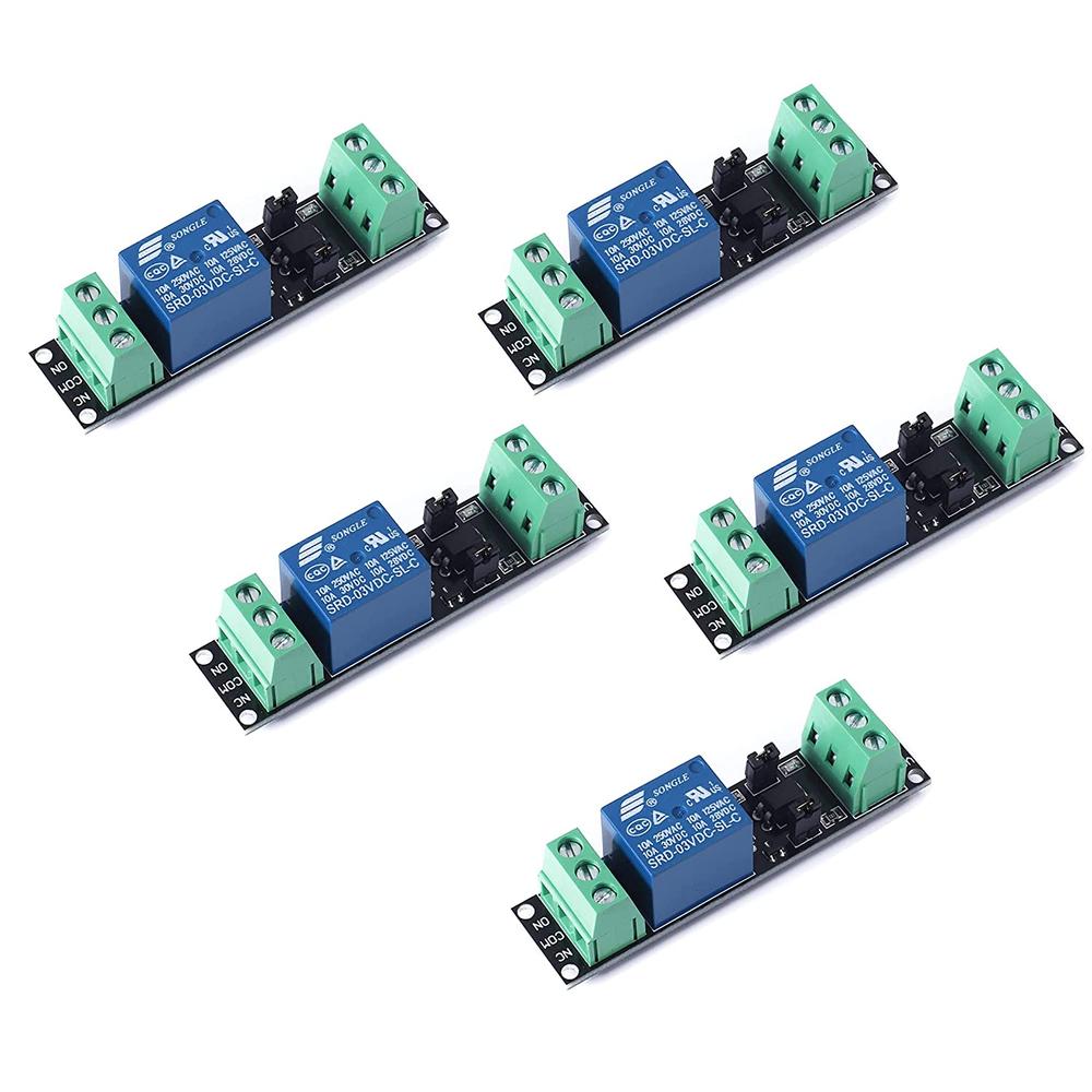 Teyleten Robot DC 1 Channel Optocoupler 3V/3.3V Relay Module (5PCS)