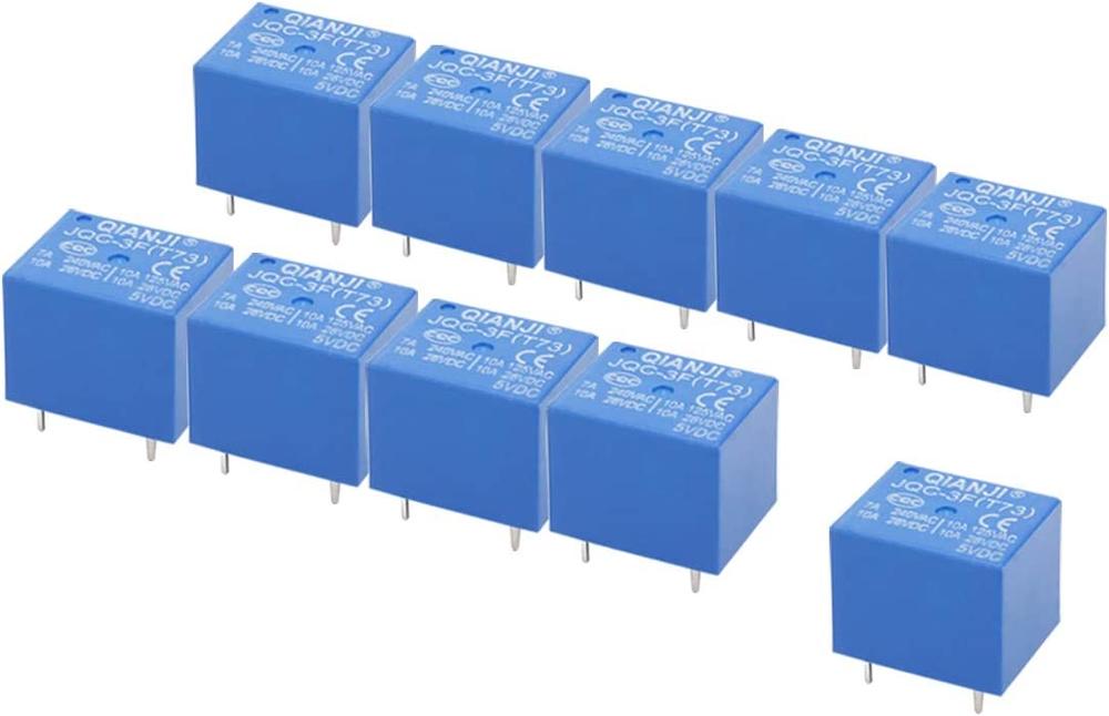 Electrical Buddy JQC-3F(73T) DC 5V Coil 5-Pins Mini SPST Power Relay (10PCS)