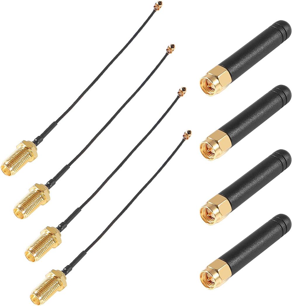 MELIFE 915MHz 2dbi Omni-directional Straight Antenna SMA Male with uFL/IPEX to SMA Female Cable (4PCS)