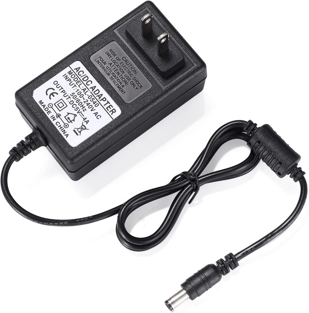 Facmogu AC 100V-240V to DC 5V 4A Power Supply Adapter with 5.5mm x 2.5mm/2.1mm Plug