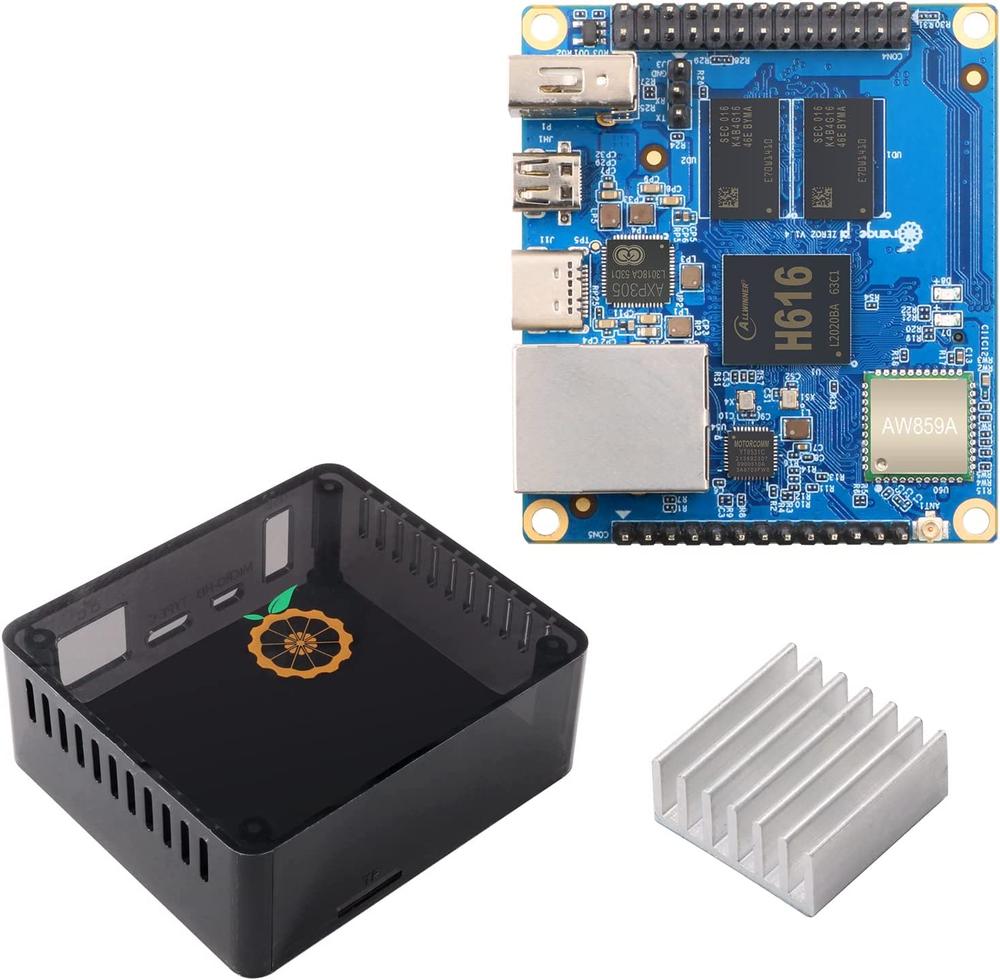 Orange Pi Zero 2 1GB with Black Case and Heat Sink