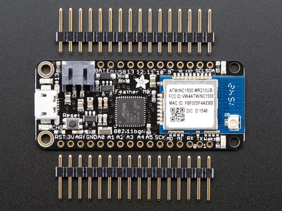 Adafruit 3061 Feather M0 WiFi with uFL - ATSAMD21 + ATWINC1500 with Loose Headers