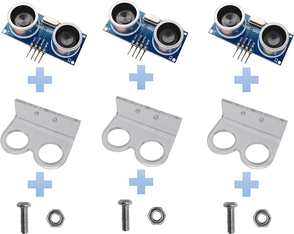 Excelity Ultrasonic Module HC-SR04 Distance Sensor with Mounting Bracket (3PCS)