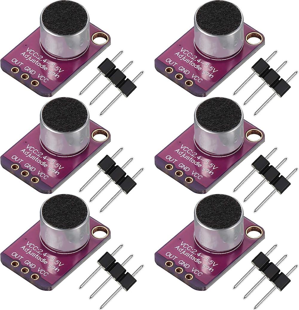 Electret Microphone MAX4466 Amplifier Module with Adjustable Gain (6PCS)