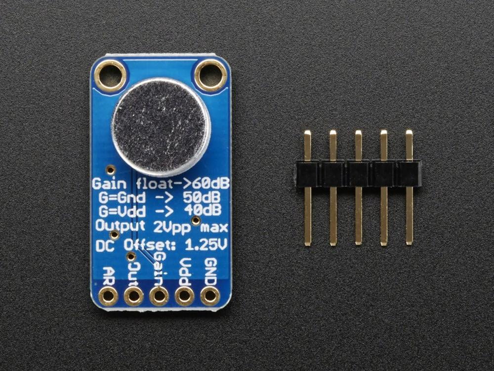 Adafruit 1713 Electret Microphone Amplifier - MAX9814 with Auto Gain Control