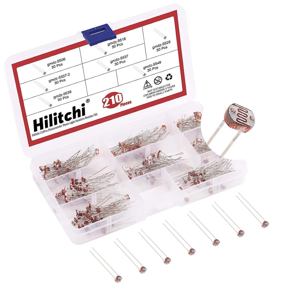 Hilitchi LDR Light-Dependent Resistor Sensor Kit (210PCS)